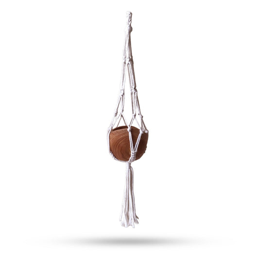 Makramee Kleine Hängetopfhalterung - Natur - 75cm