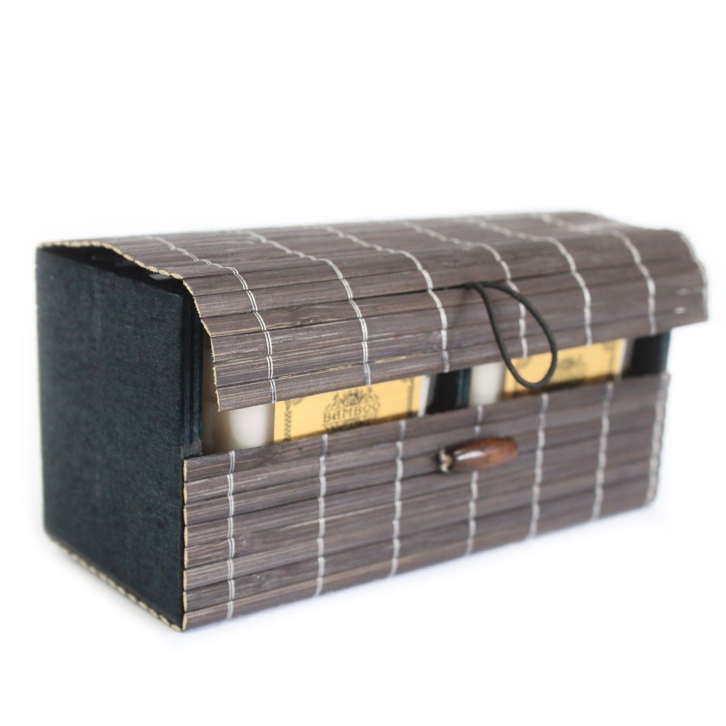 Doppelte Box Mit Rillen Aus Bambus