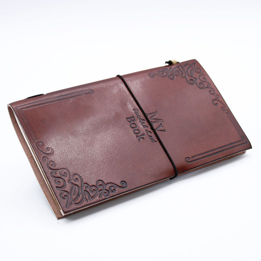 Handgefertigtes Leder Journal Mein Bucket List Buch Braun 80 Seiten