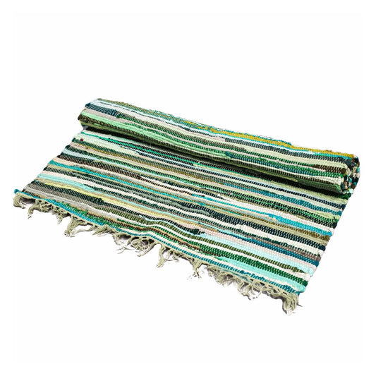 Großer Teppich Aus Rags - 150x90cm - Premium Qualität - Natürliche Grüntöne