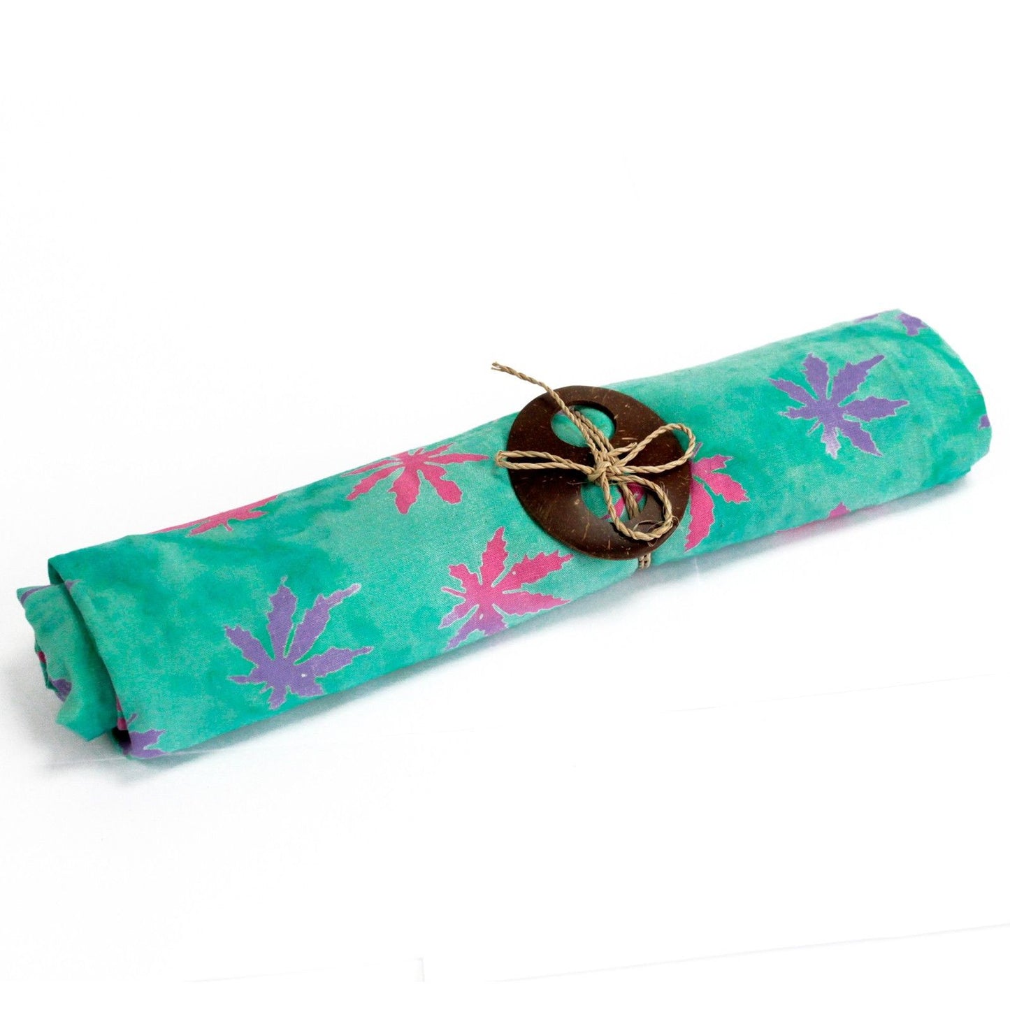 Bali Blockdruck Sarong Tropische Blätter 4 Verschiedene Farben