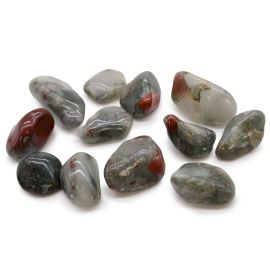 Sack Mit 12 Mittelgroßen Afrikanischen Tumbled Stones - Blutstein - Sephtonit
