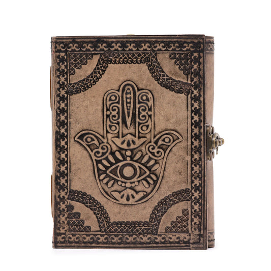Hamsa Esoterisches Notizbuch Antik Grau 200 Seiten Stichkante 17.5x12.5x3cm