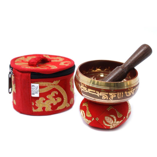 Mini Klangschalen Geschenkset Rot