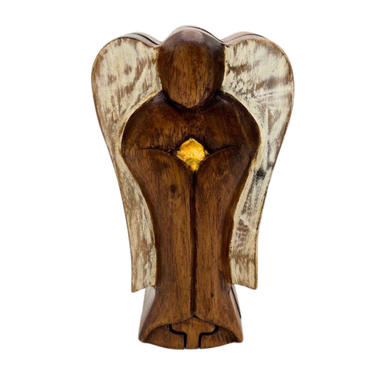 Hati-Hati Engel Magic Box Liebe 14 cm Aus Nachhaltigem Suar Holz
