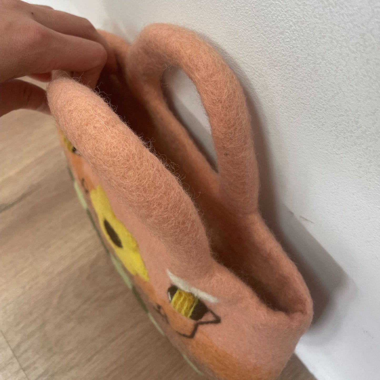 Sonnenblumen Und Bienen Filztasche 35x27cm