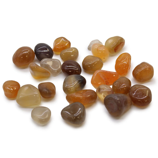 Sack Mit 24 Kleinen Afrikanischen Tumbled Stones - Karneol Achat - Mosambik