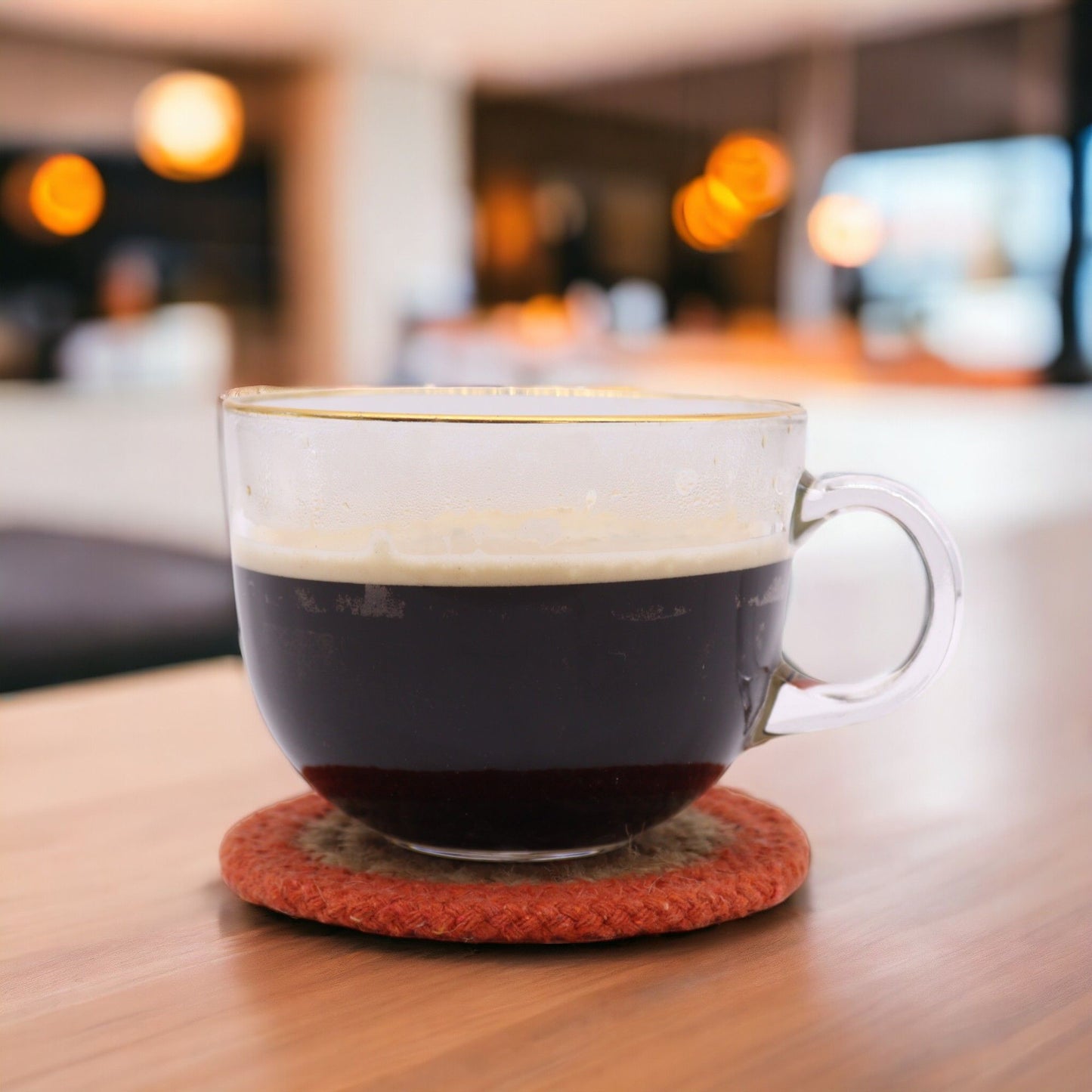 Natürliche Untersetzer Jute und Baumwolle 10cm Set von 4 Tonrand