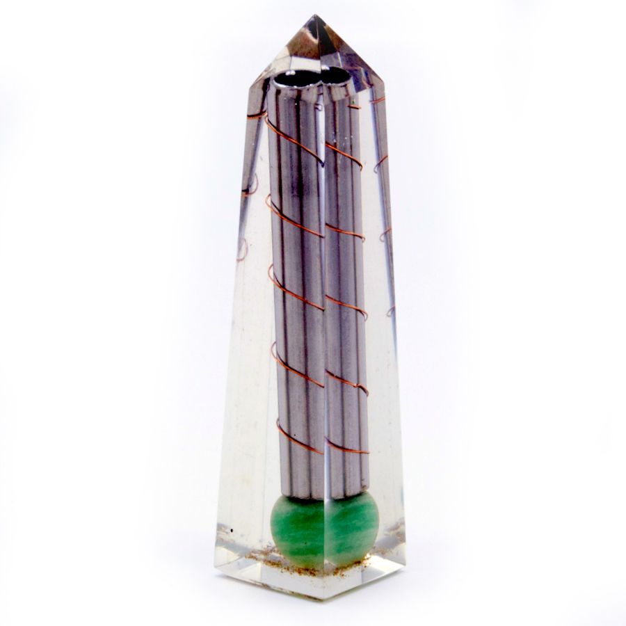 Orgonit Obelisk Kraftpunkt Grüner Aventurin 110x30 mm