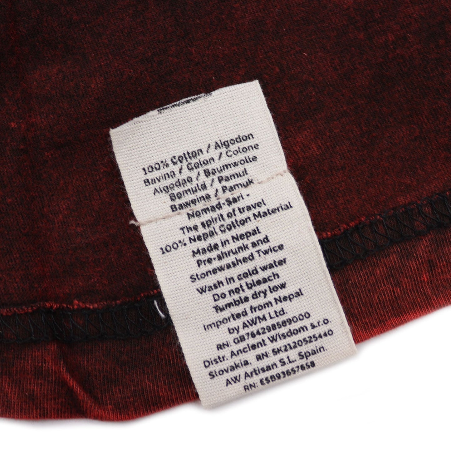 Kleines Stein-Gewaschenes T-Shirt mit Mandala in Kastanienbraun