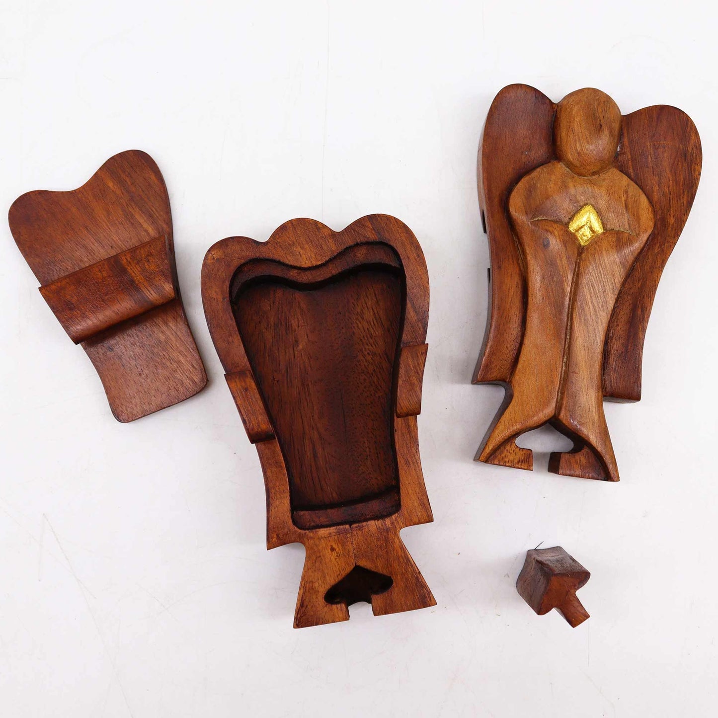 Hati-Hati Engel Magische Box Freundschaft 14 cm Aus Nachhaltigem Suar Holz