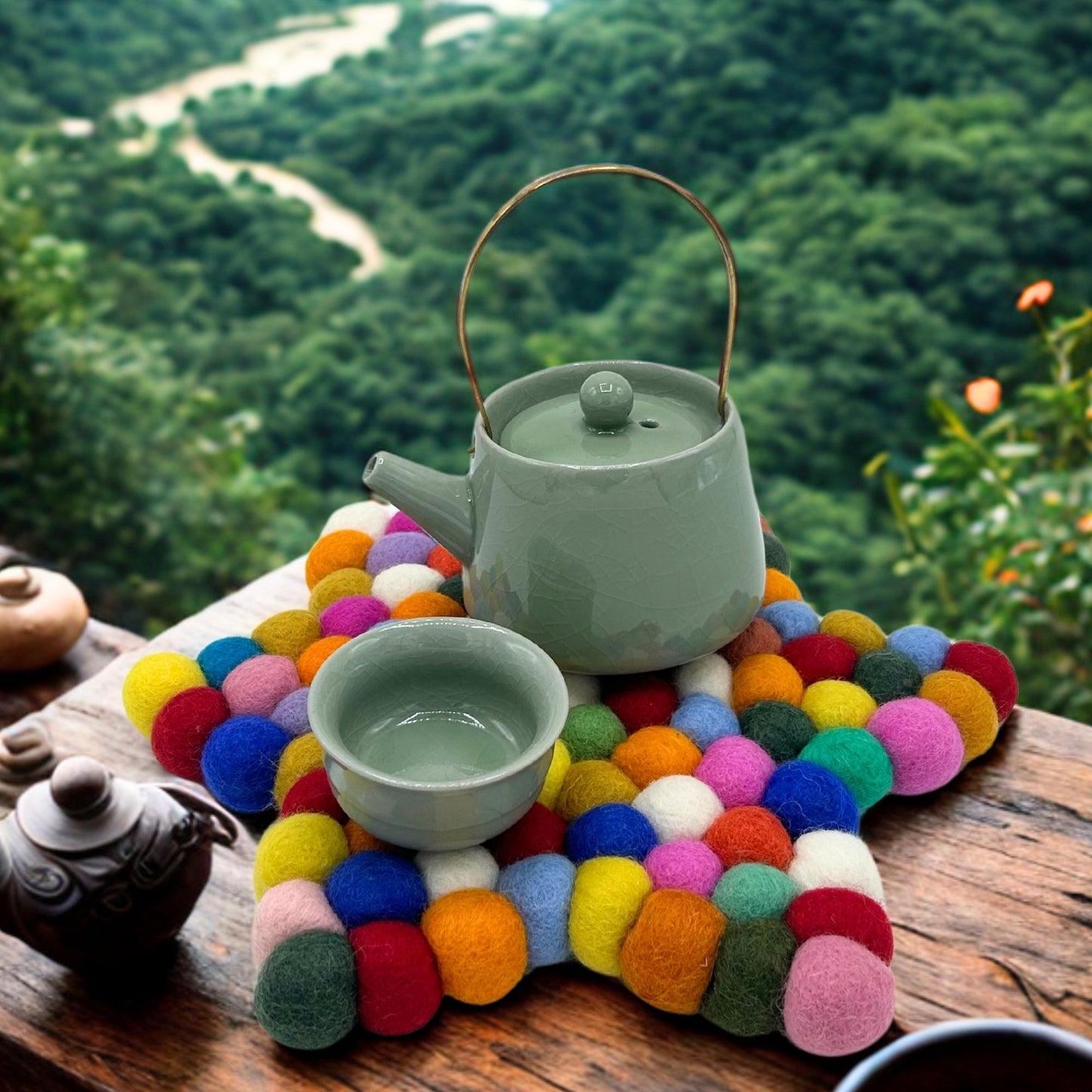 Filzmatte Sternzentrum - Mehrfarbig 27x27x2 cm