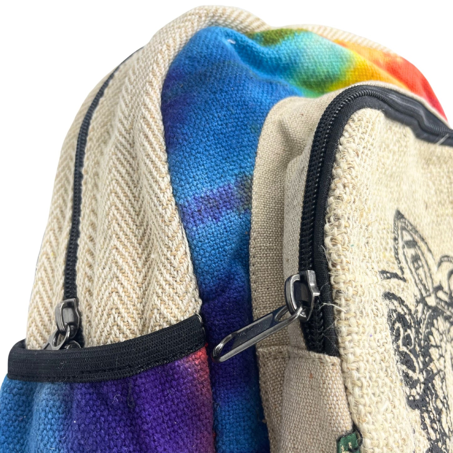 Tie-Dye Hanf Mittelgroßer Rucksack - 7 Chakra