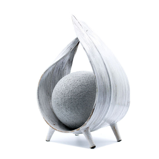 Natürliche Kokosnusslampe - Weißgewaschenes Wickeldesign