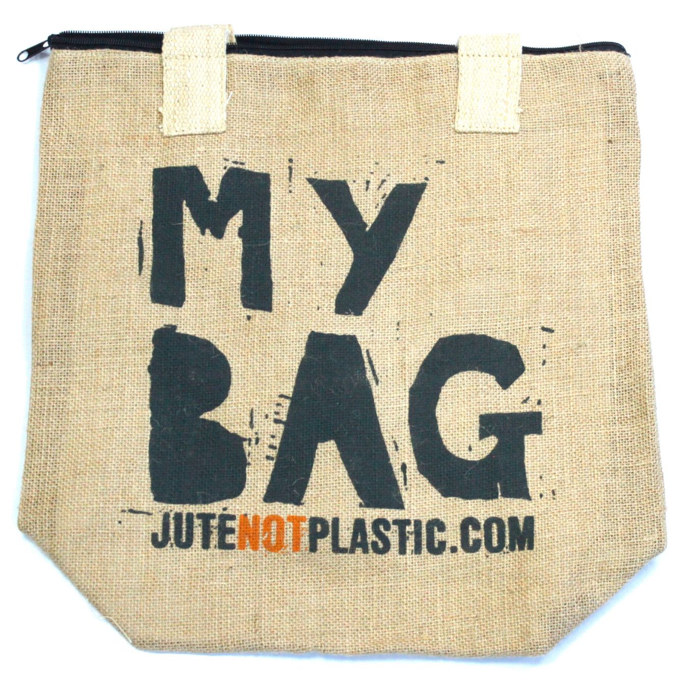 Jute Tasche Mit Reißverschluss Und Baumwollgriffen Für Einkäufe Ecofreundlich