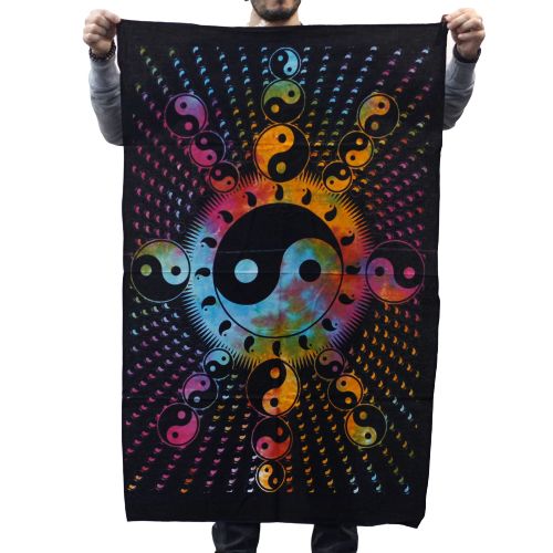 Baumwoll Wandkunst Ying Yang Kunstwerk Mit Lebendigen Farben Und Exotischem Design