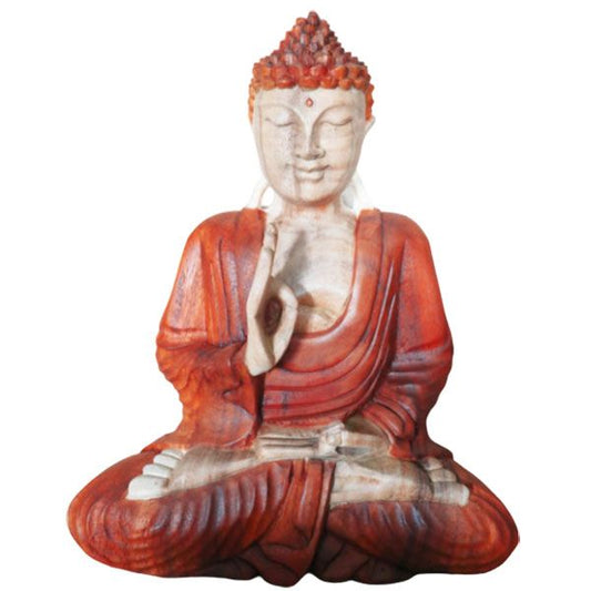 Handgeschnitzte Buddha Statue 30cm Lehre Übertragung
