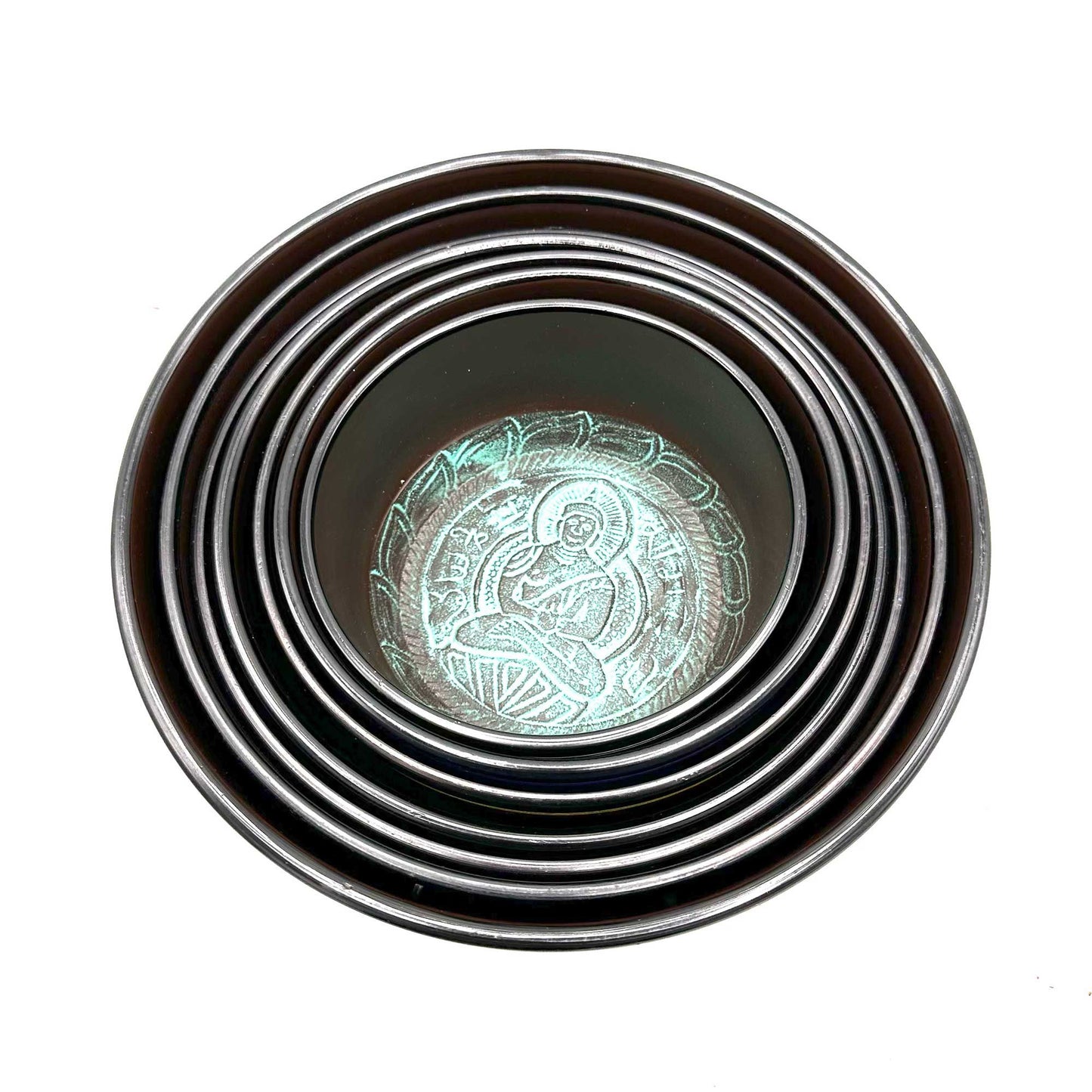 Kleines Chakra Set Von Sieben Klangschalen 14 Bis 22 Cm