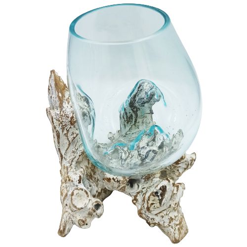 Geschmolzenes Glas Auf Weißgewaschenem Holz - Große Schüssel