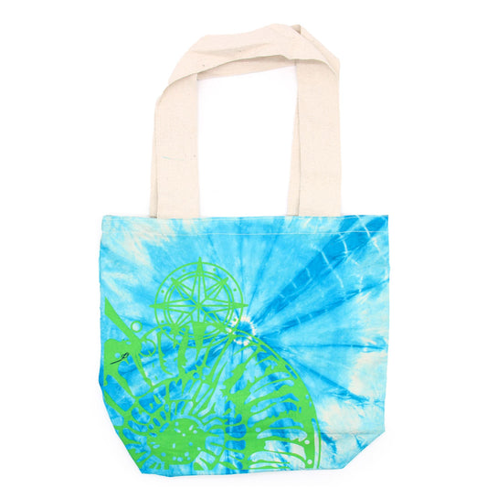 Tye-Dye Baumwolltasche 6oz 38x42x12cm Muschel Blau Grün Griffe
