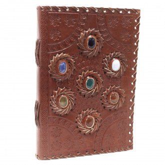 Leder Chakra Stein Notizbuch 22.5x15cm