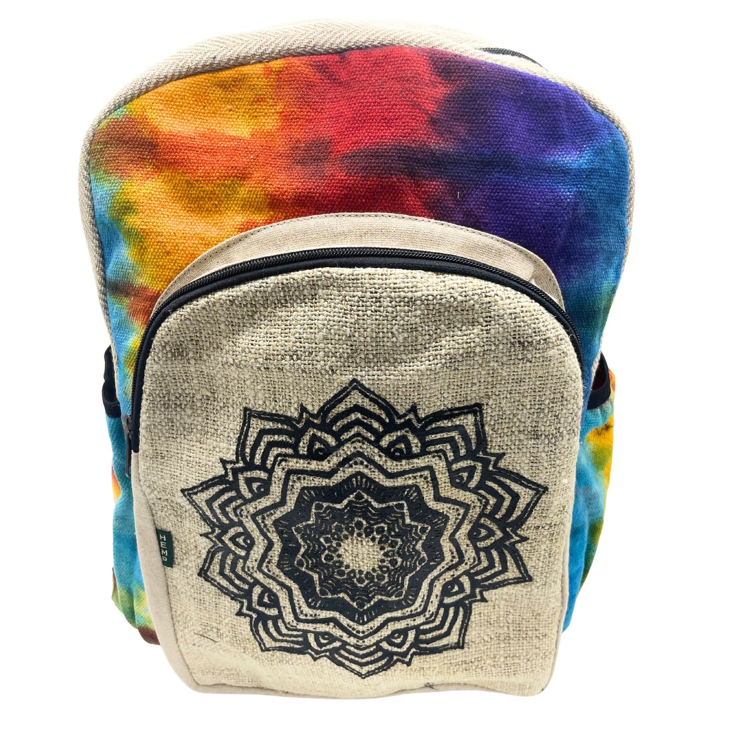 Tiedye Hanf Große Rucksack Mandala