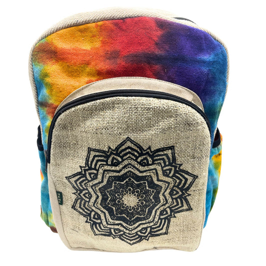 Tiedye Hanf Große Rucksack Mandala