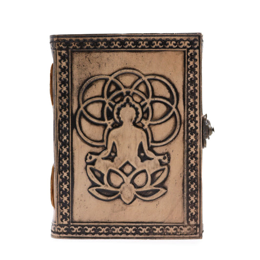 Buddha Esoterisches Notizbuch Rot Braun 200 Seiten Stichkante 17.5x12.5x3cm