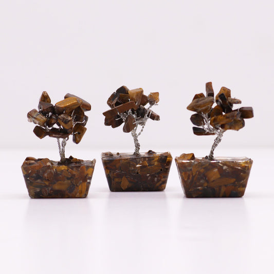 Mini Edelstein Bäume Auf Orgonit Basis - Tigerauge (15 Steine)