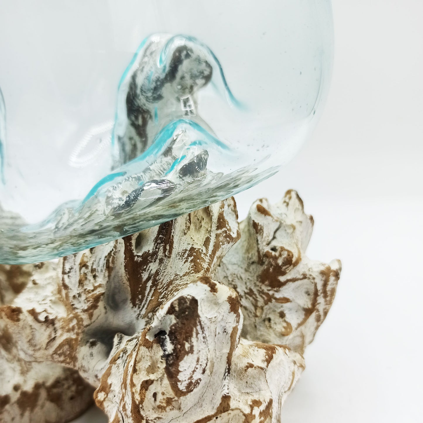 Geschmolzenes Glas Auf Weißgewaschenem Holz - Große Schüssel