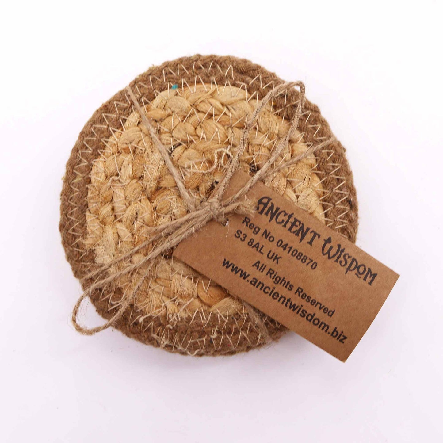 Natürliche Untersetzer Jute und Baumwolle 10cm Set von 4 Natürlicher Rand