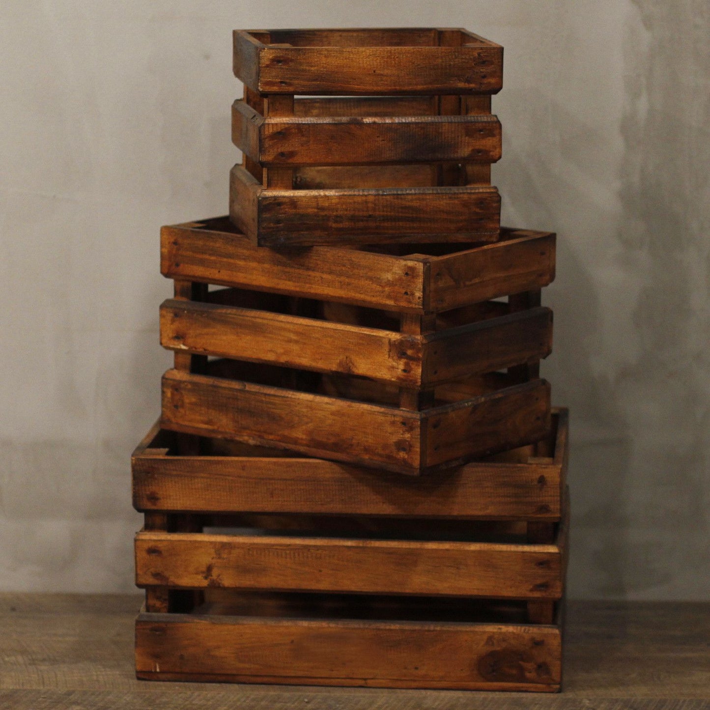 Set Von 3 Aufbewahrungs-Display-Boxen - Braun