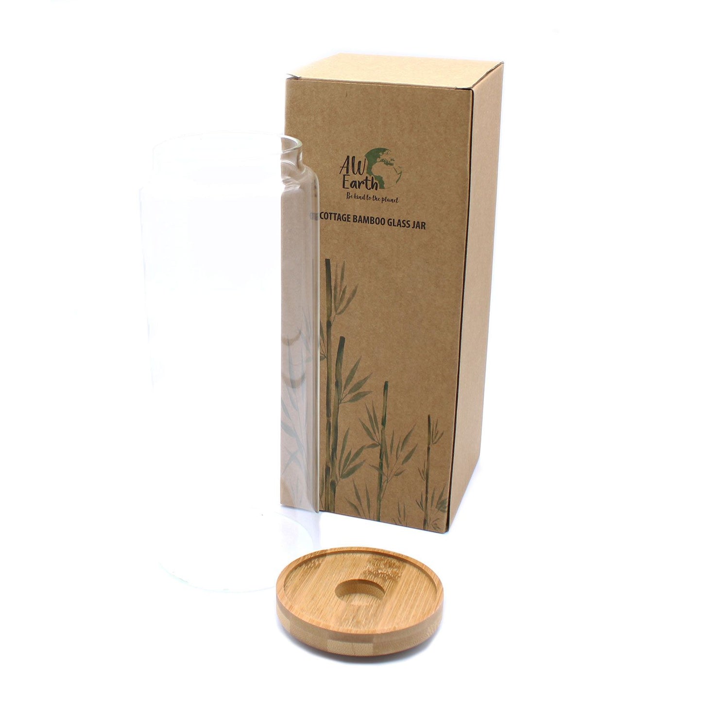 Cottage Bambus Glasbehälter 20cm Mit Ökologischen Deckeln Und Hitzebeständigem Borosilikatglas