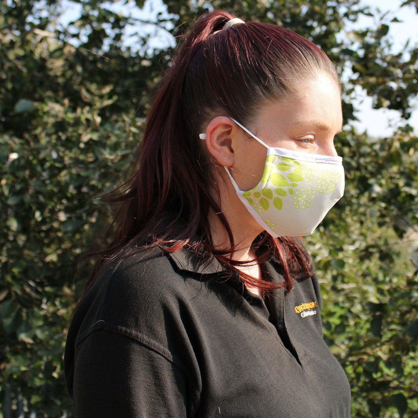 Wiederverwendbare Mode Gesichtsmaske - Grüne Blätter für Erwachsene