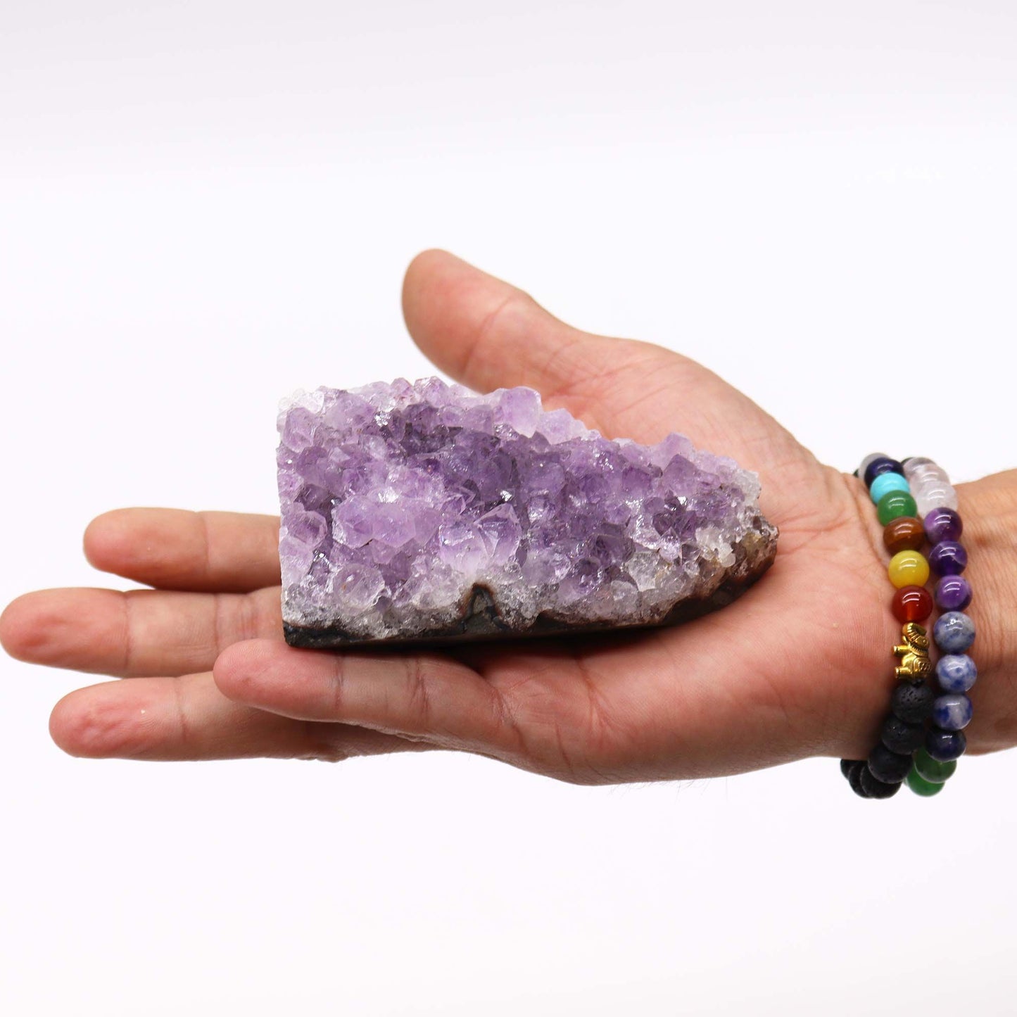 Mittleres Natürliches Hochwertiges Amethyst Stehendes Cluster 350-450 Gramm 7.5-10 cm