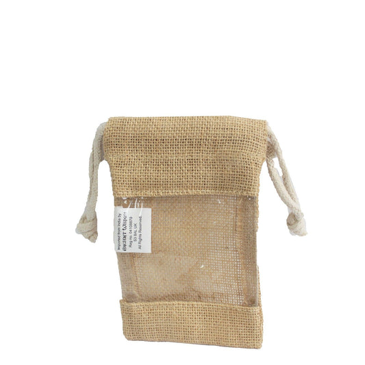 Kleine Jute Fenster Tasche 16x10cm