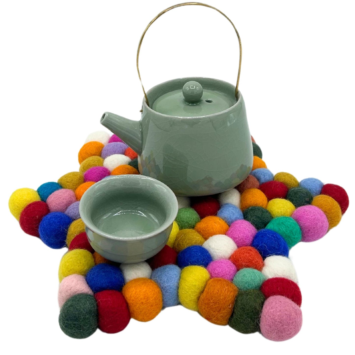 Filzmatte Sternzentrum - Mehrfarbig 27x27x2 cm