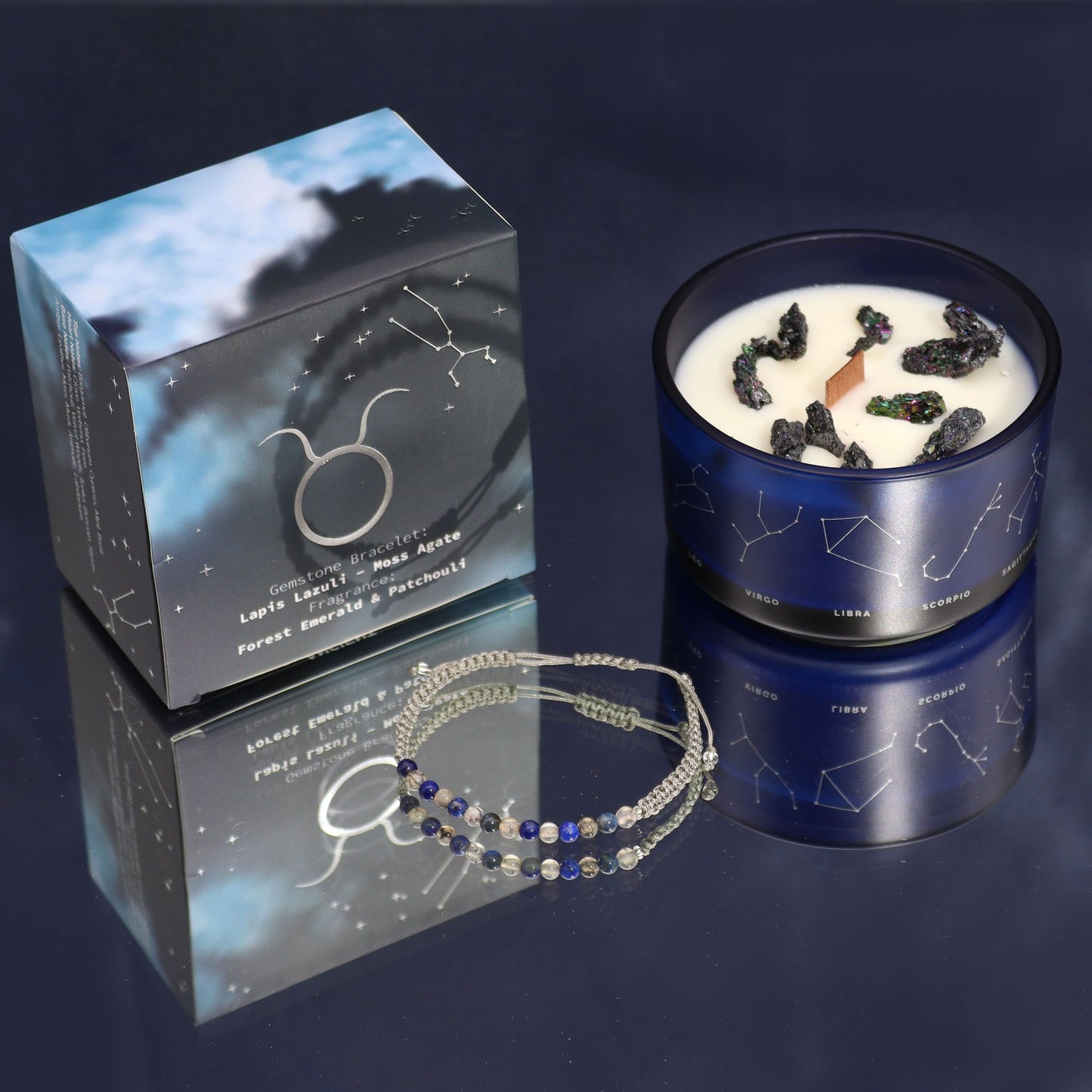 Zodiac Kristallkerze Mit Edelsteinarmband - Stier