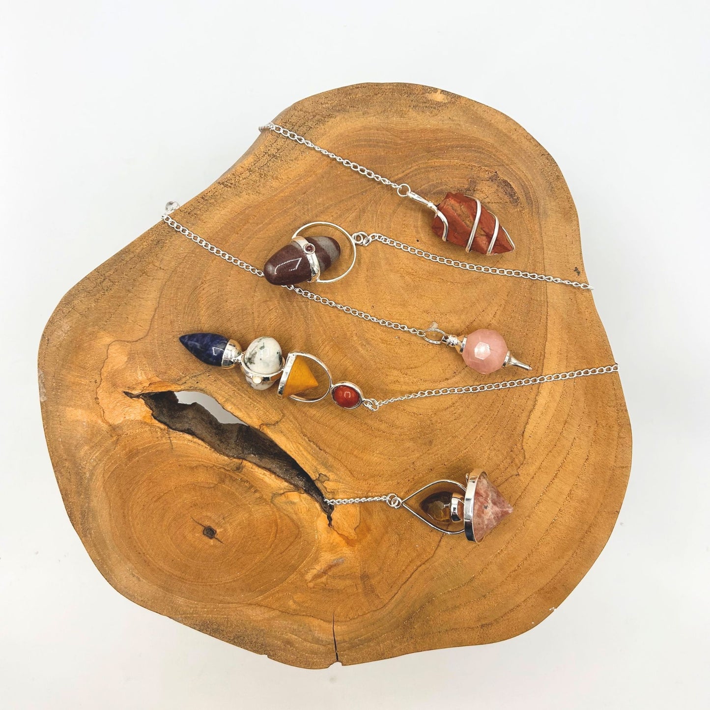 Edelstein Laterne Des Lebens Pendel - Schwarzer Achát Und Rosenquarz