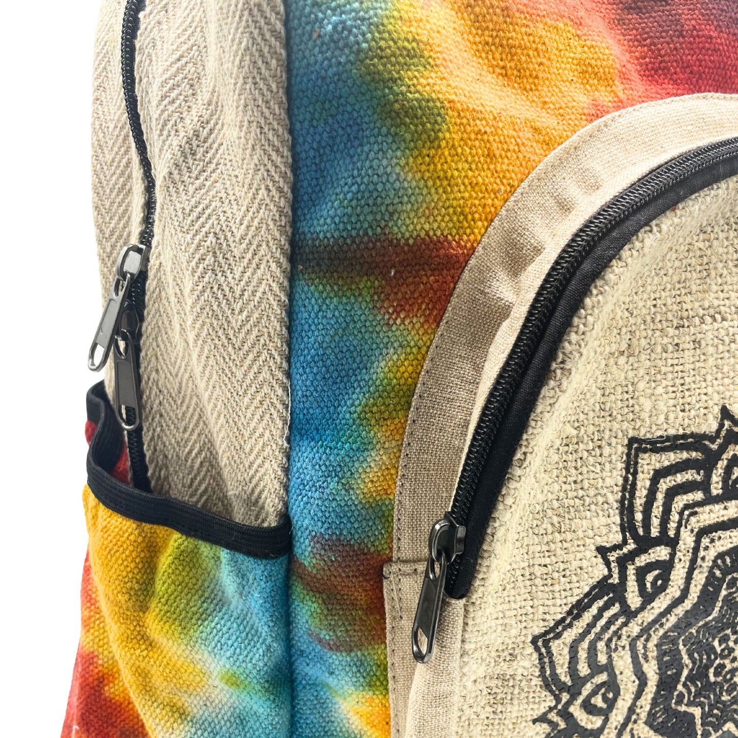 Tiedye Hanf Große Rucksack Mandala