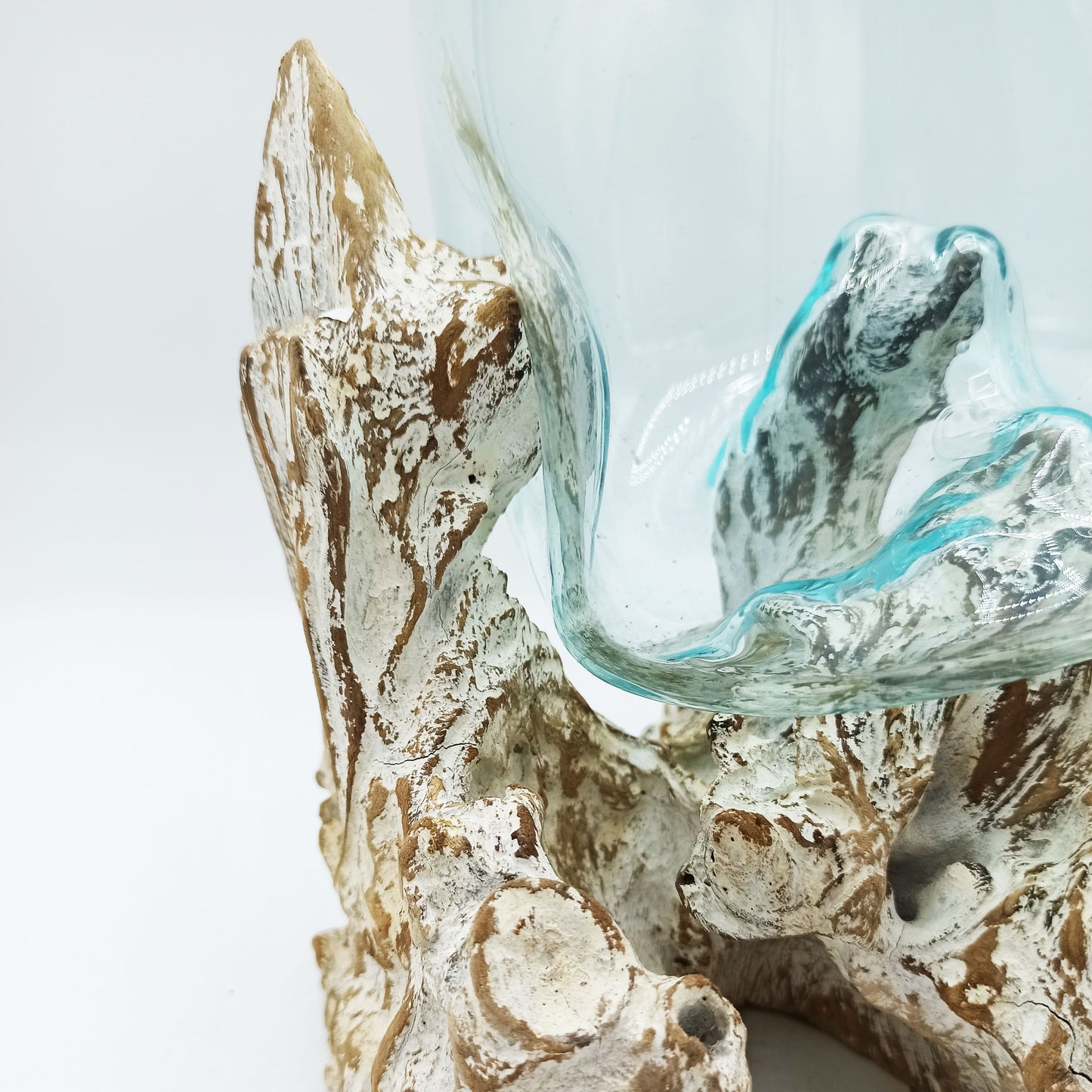 Geschmolzenes Glas Auf Weißgewaschenem Holz - Große Schüssel