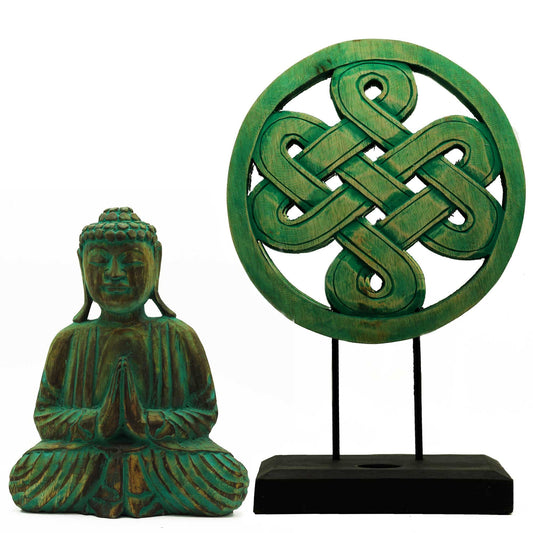 Buddha Feng Shui Set Mandala Grün