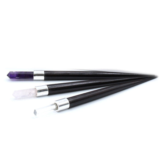 Einfache Spitzige Heilungsstange - Rose, Stein, Amethyst