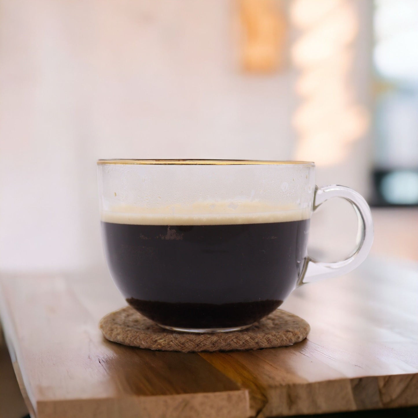 Natürliche Untersetzer Jute und Baumwolle 10cm Set von 4 Natürlicher Rand