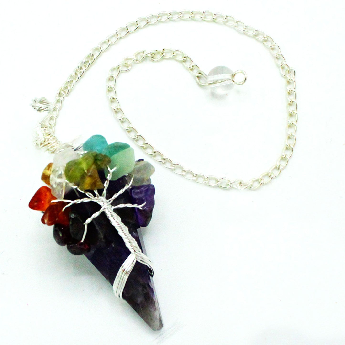 Magischer Pendel Sieben Chakra Amethyst