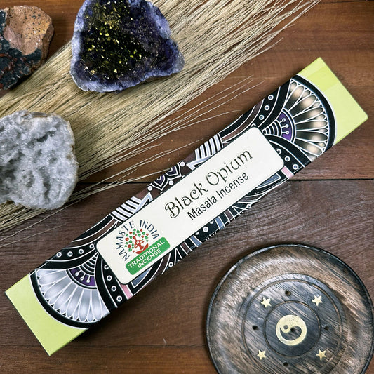 Namaste Mandala Masala Räucherstäbchen Schwarz Opium