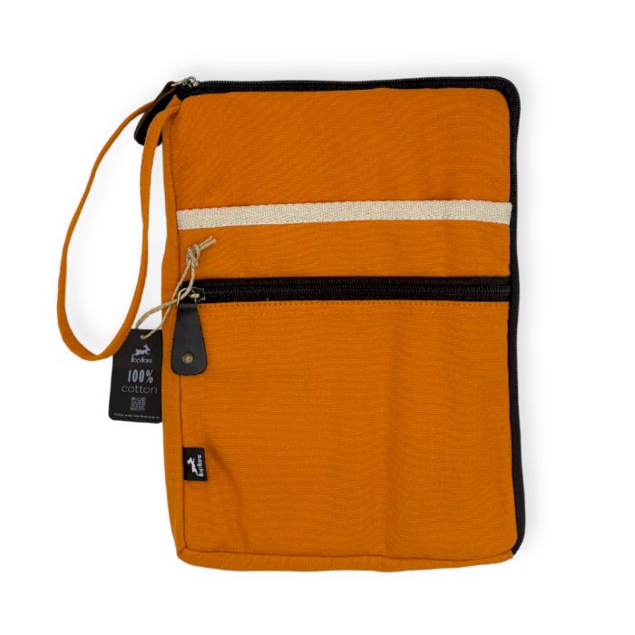 Canvas Reise Laptop Tasche - Orange - 24x33cm
