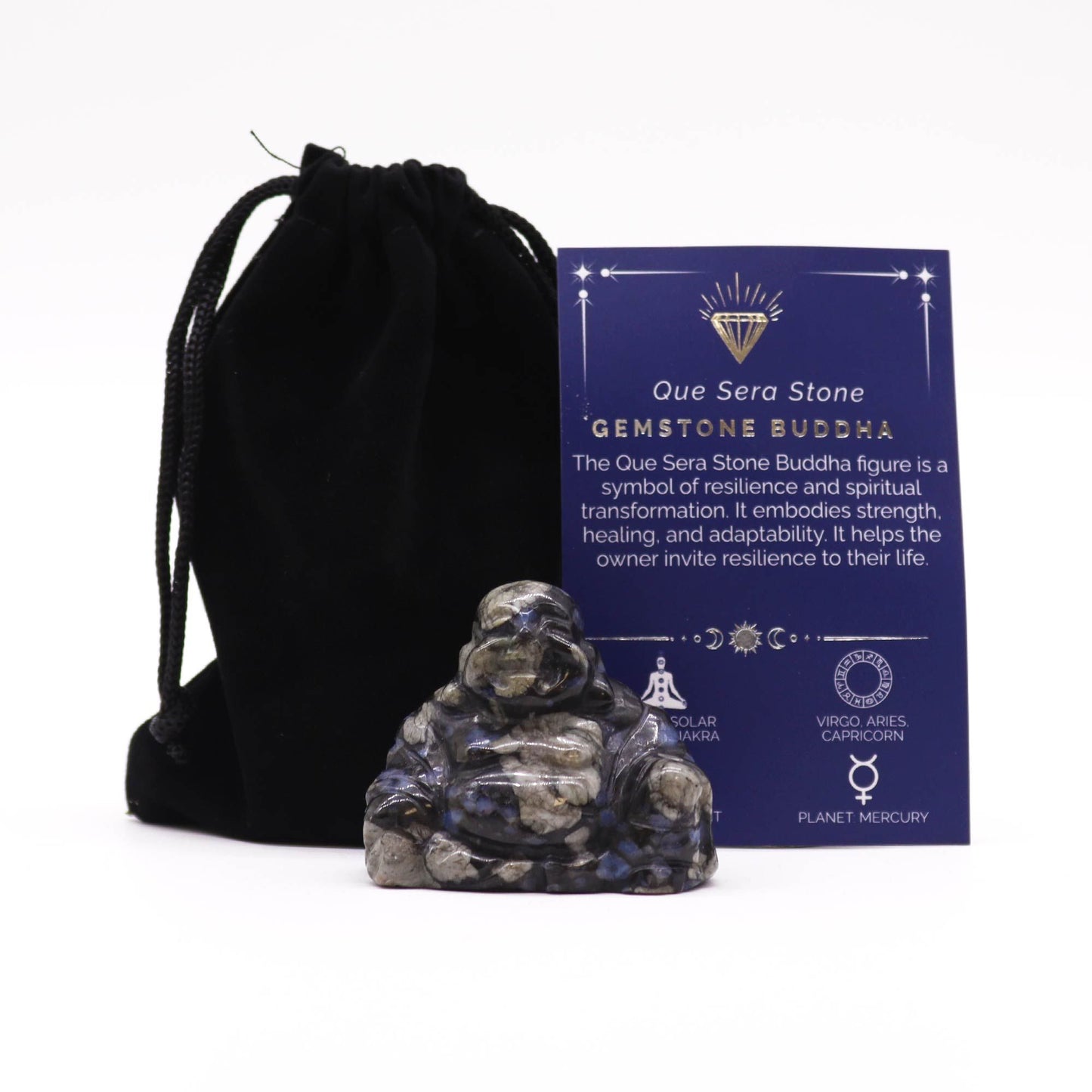 Edelstein Großer Buddha Que Sera Stein 50x40x20mm