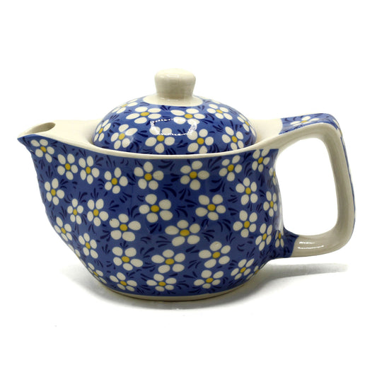 Kleine Kräuterteekanne Blaue Gänseblümchen