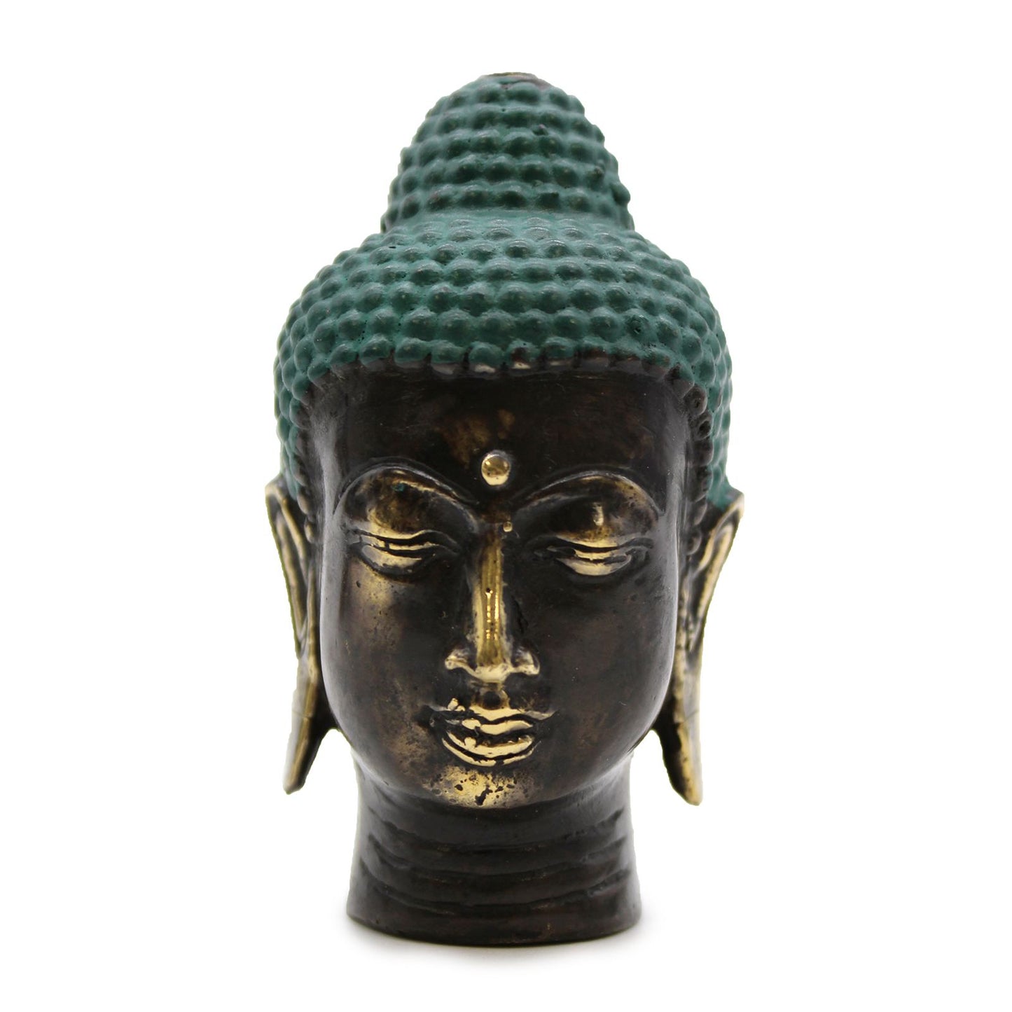 Kleiner Antiker Messing Buddha Kopf